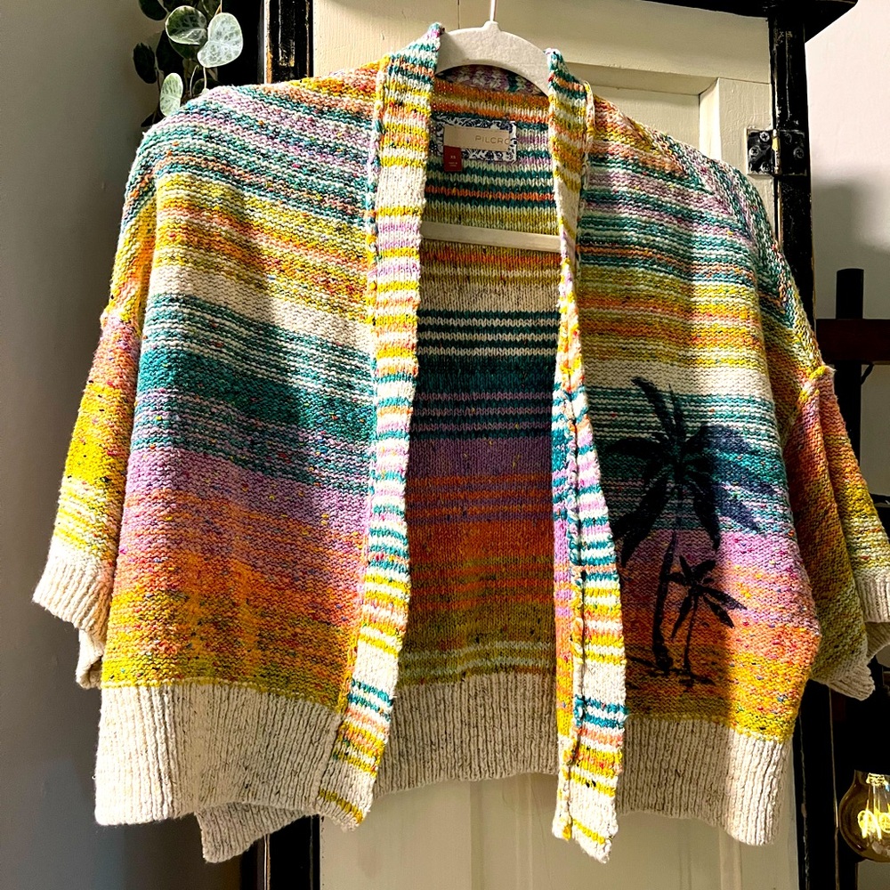 Pilcro Multicolor Striped Cardigan